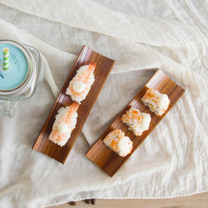 Aesthetic Curved Wooden Tray - Sushi Needs