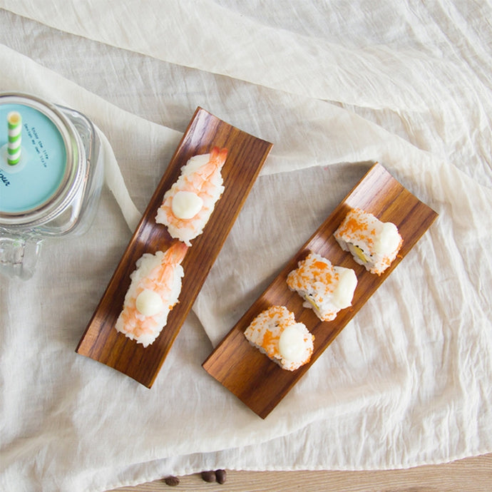 Aesthetic Curved Wooden Tray - Sushi Needs